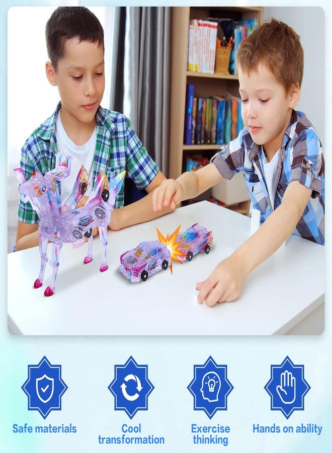 SOYUOI 2-in-1 Transforming Unicorn Car Toy - Magnetic Collision Robot Cars for Kids | Exciting Transformation Playset for Boys & Girls | Perfect Birthday - Image 3